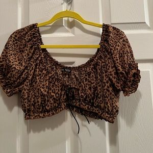 Animal print crop top.